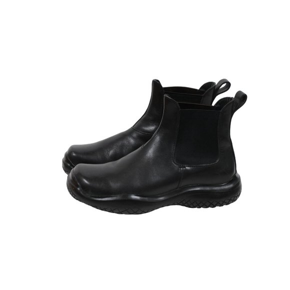 Prada Men Vintage Chelsea Boot US7.5 UK6.5 Black Leather Square Toe Mid Top AW99 - Picture 4 of 10